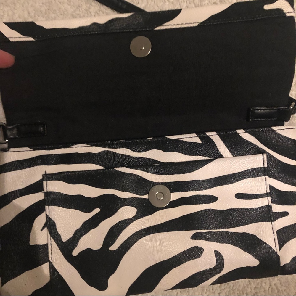 Zebra Print Small Envelope Handbag With Strap - image 2